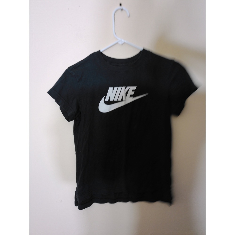 Nike Graphic Logo T-Shirt Youth Large Black Athletic Futura Swoosh Tee